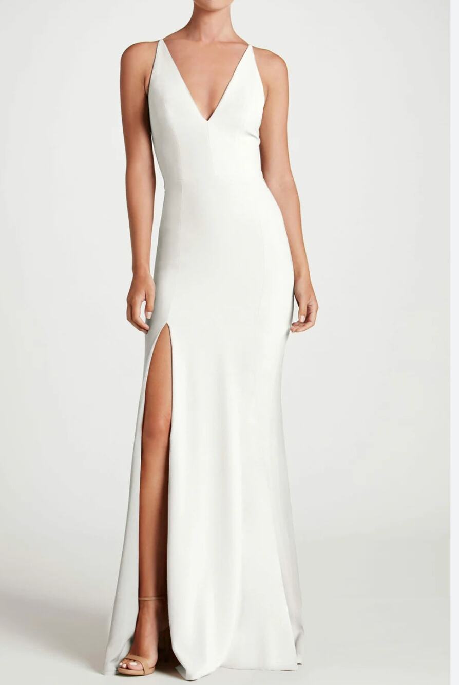 Dress The Population Iris Off White Formal Maxi Dress Size M Wedding